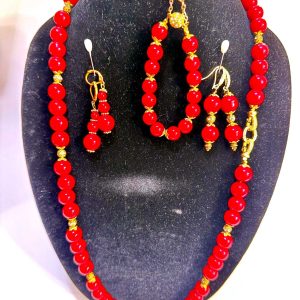 Red Coral Jewelry Set | Handmade Gemstone Jewelry