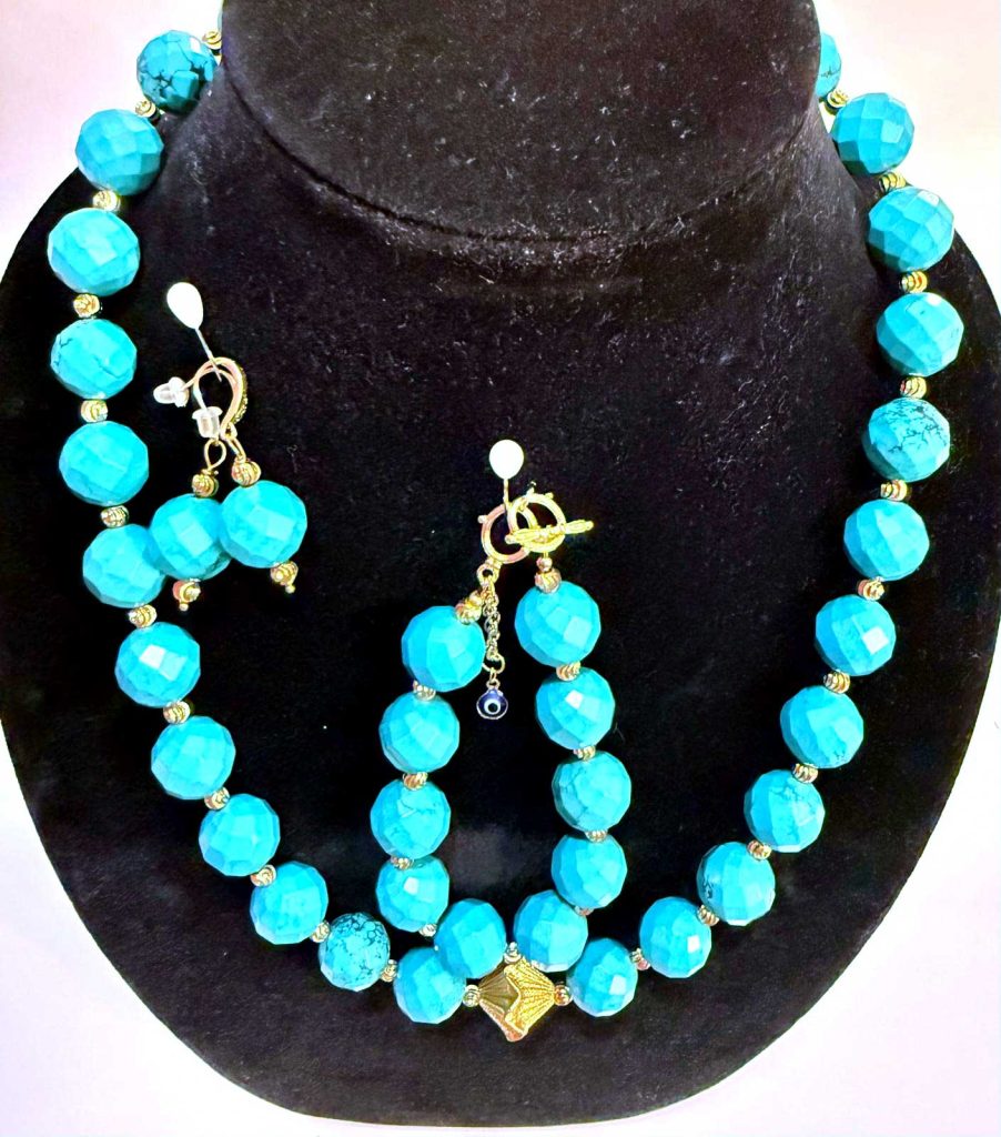 Sleeping Beauty Turquoise Jewelry Set | Necklace, Bracelet & Earrings